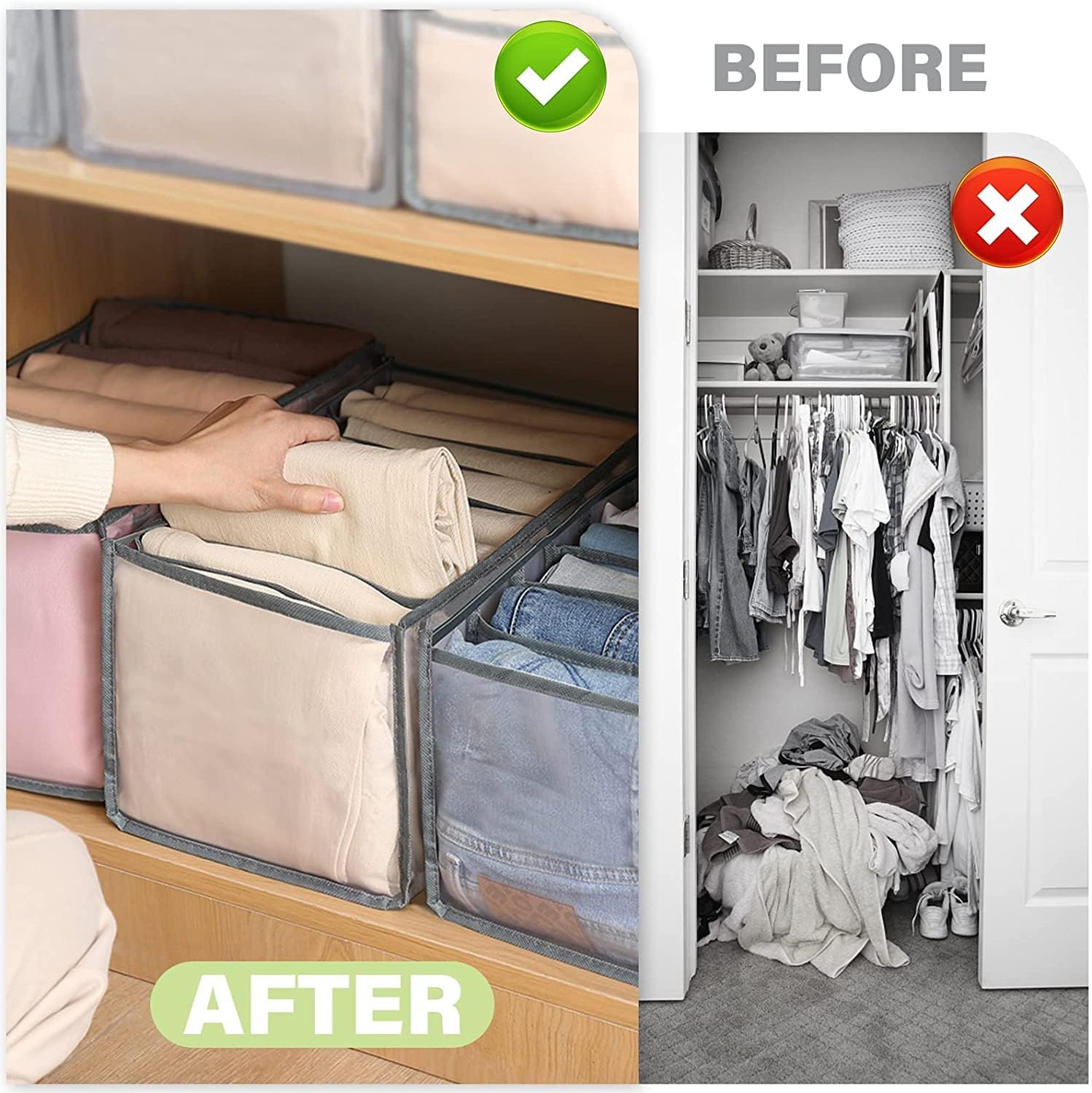 4069 Clothes Organizer +7 Grid, Drawer Wardrobe Clothes Organizer, Jeans Closet Cabinet Organizers, Portable Foldable Storage Containers DeoDap 4069 Clothes Organizer +7 Grid, Drawer Wardrobe Clothes Organizer, Jeans Closet Cabinet Organizers, Portable Foldable Storage Containers DeoDap